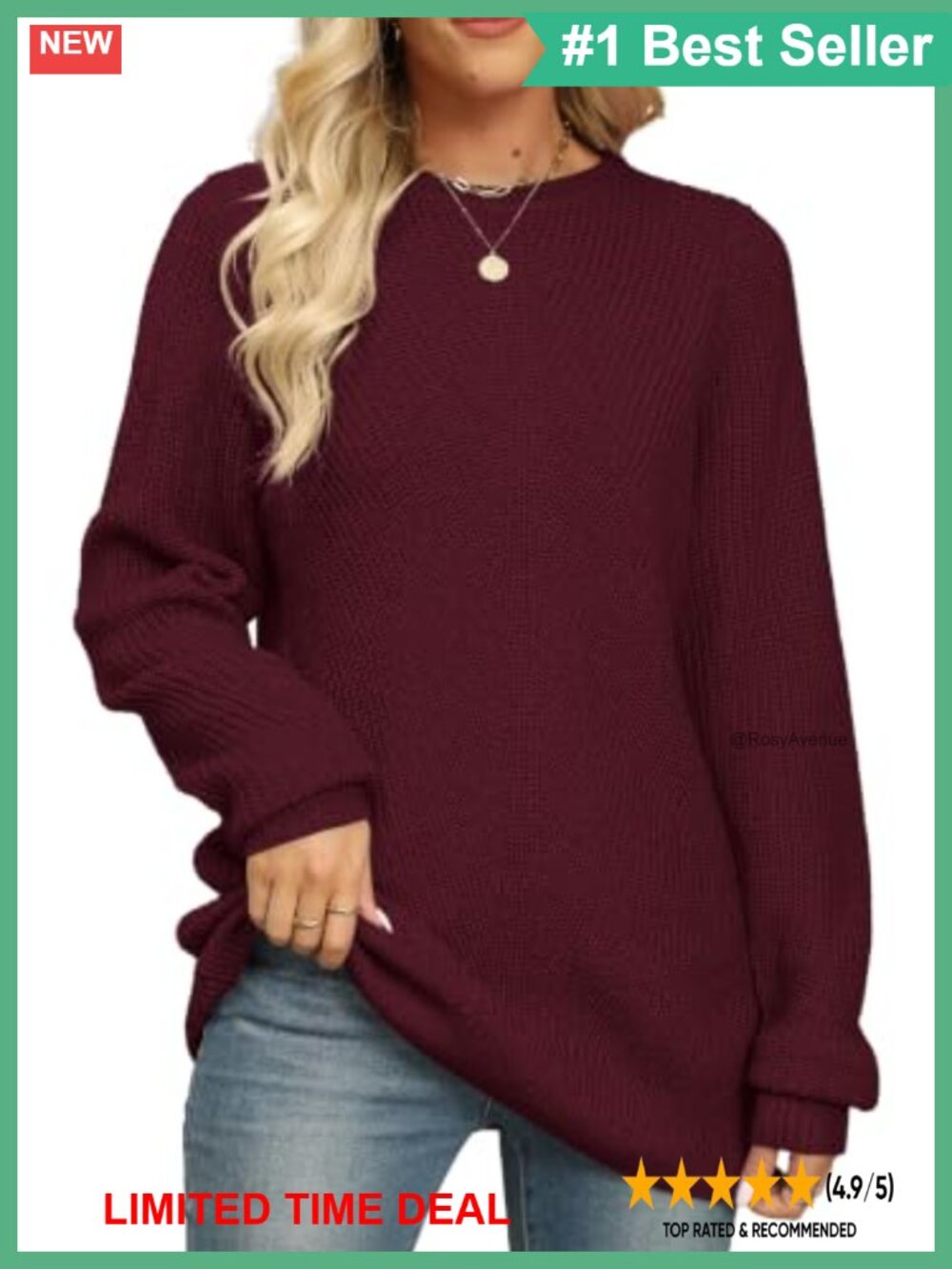 Plus Size Chunky Cable Knit Pullover Sweater Crew Neck Tunic